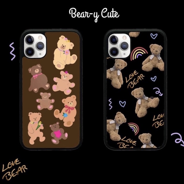 Ốp Lưng Iphone Nhựa Cứng Viền Dẻo Bear Cutie 7plus/x/xsmax/11/11promax/12/12promax/13/13pro/13promax