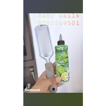 Dung dịch chà gót chân callus, Gel chà gót chân callus hương chanh và bạc hà thể tích 250ml chuyên dụng cho ngành nails