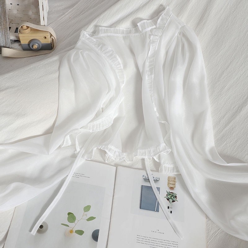 Áo Khoác Voan Dáng Ngắn Cột Dây Xinh Xắn Thời Trang Mùa Hè Cho Nữ