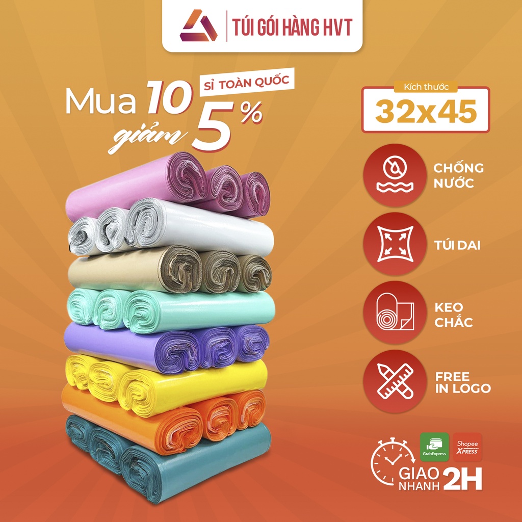Túi gói hàng niêm phong NHUAHVT size 32*45cm cuộn 100 cái đóng hàng chuyển phát nhanh