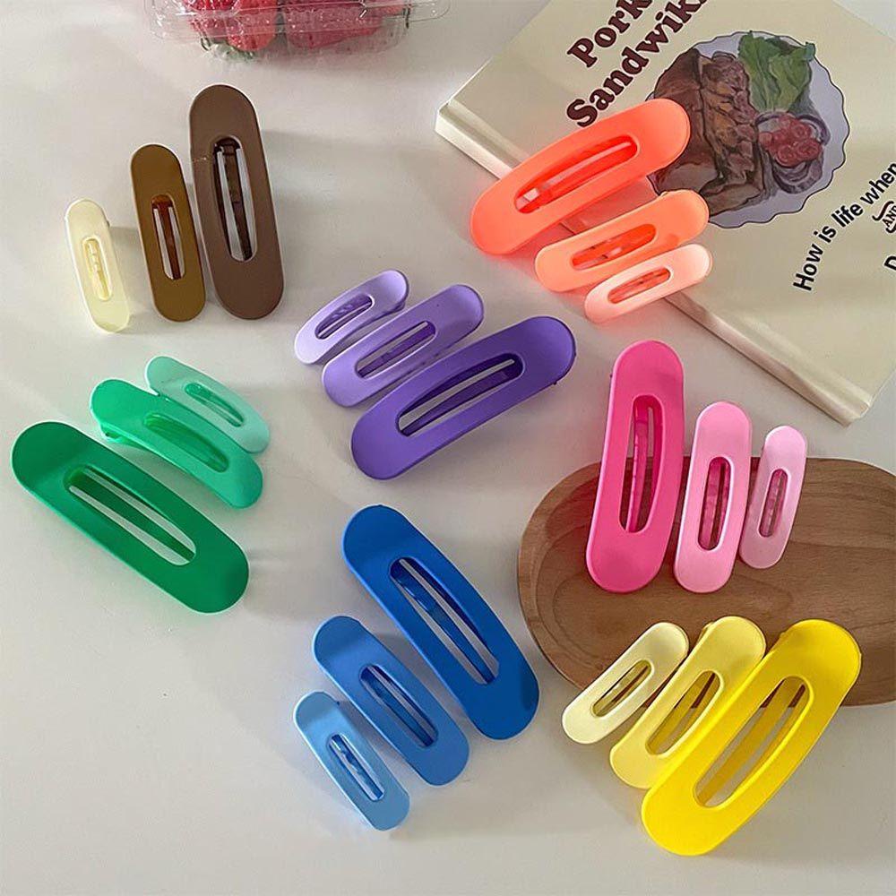 Set 3 Kẹp Tóc Mỏ Vịt Rỗng Màu Sắc Kẹo Ngọt WMES15H Cho Nữ
