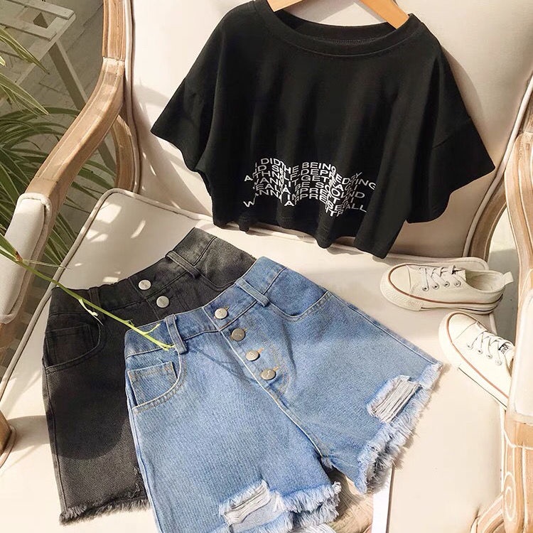 Quần Short Denim Giả Váy Dáng Rộng Thoải Mái Thời Trang Mùa Hè Cho Bé Gái