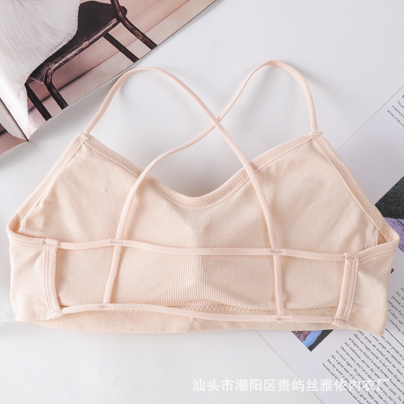 Áo bra nữ 2 dây đan chéo lưng đệm mút mỏng ôm ngực chất liệu cotton LANIXA B5507