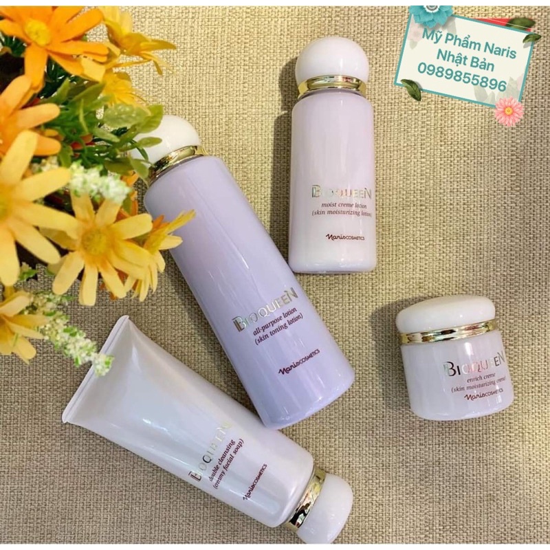 Bộ 4 sản phẩm tái tạo phục hồi da và chống lão hoá BioQueen của Mỹ phẩm Naris Nhật Bản