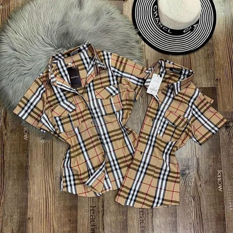 Áo sơmi cộc tay sọc Bờ_Bờ_Rờ siêu chanh sả