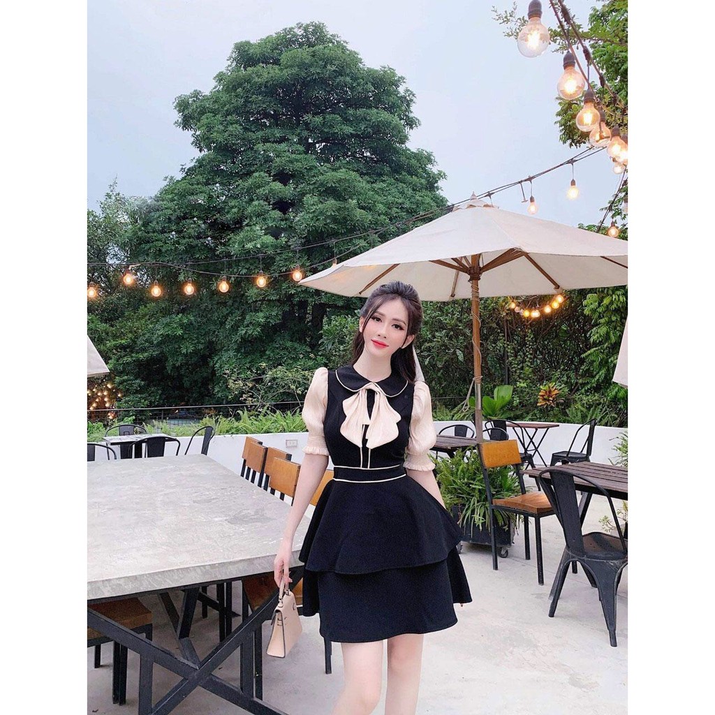 Đầm Ulzzang Tiểu Thư Phối Nơ Cao Cấp 💖FREESHIP💖 đầm nữ phối nơ hotrend TM76112 | BigBuy360 - bigbuy360.vn