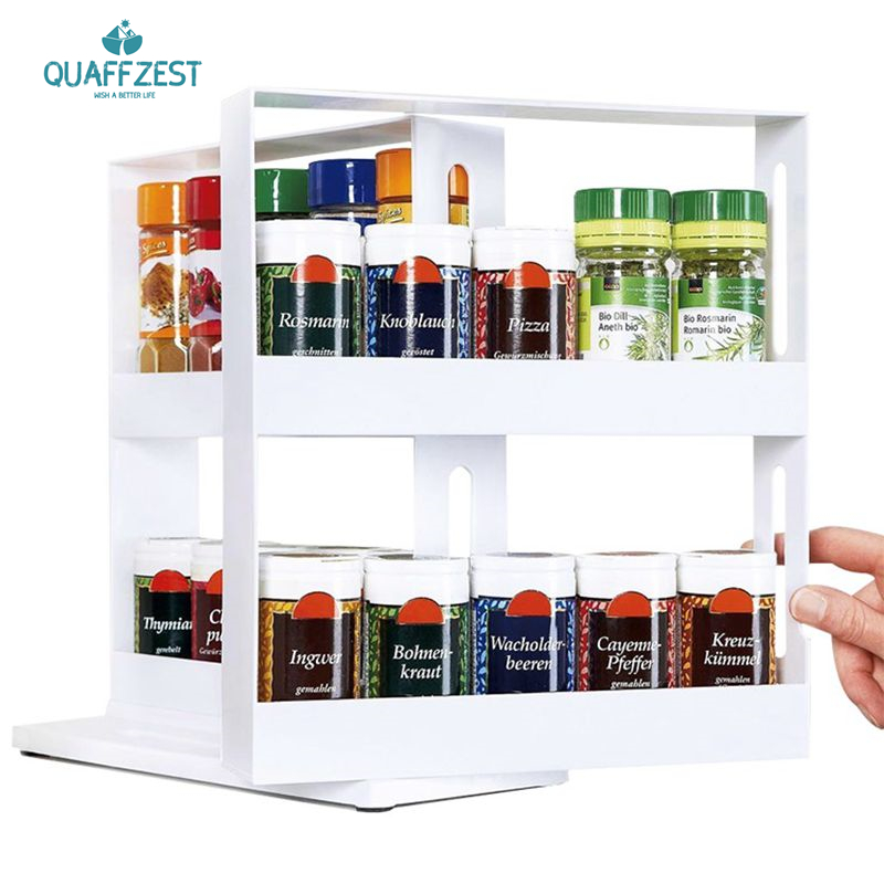 Giá đựng gia vị hai tầng tiết kiệm không gian lưu trữ trong nhà bếp/nhà tắm tiện dụng