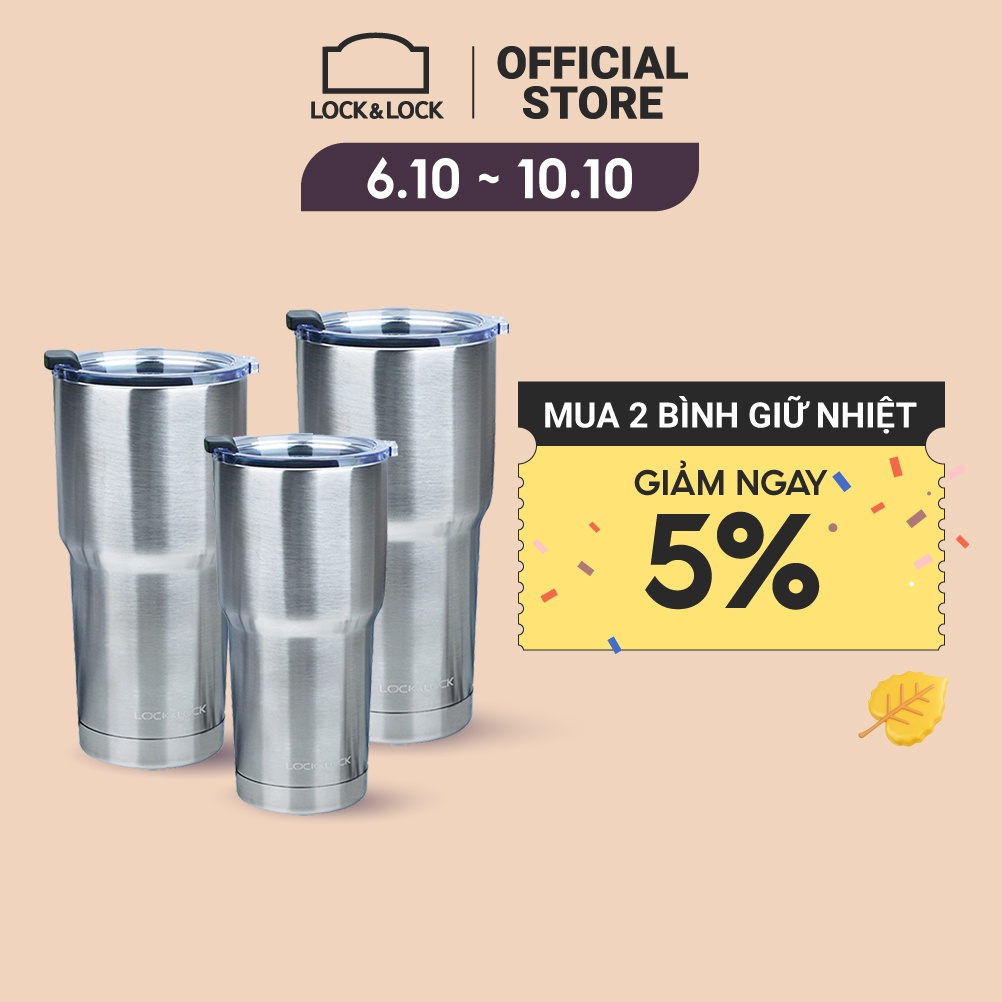 Bình giữ nhiệt Lock&Lock Swing Tumbler - Màu bạc LHC4136SLV/LHC4137SLV/LHC4138SLV