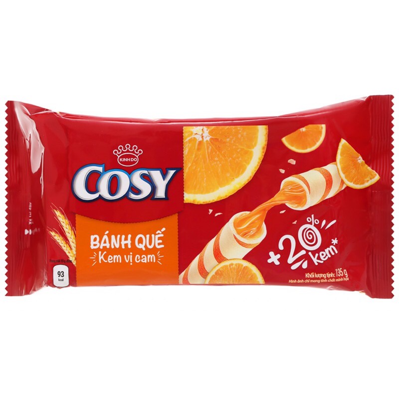 Bánh quế Kinh Đô Cosy [Dâu, Cam, Socola, Lá dứa] 135g