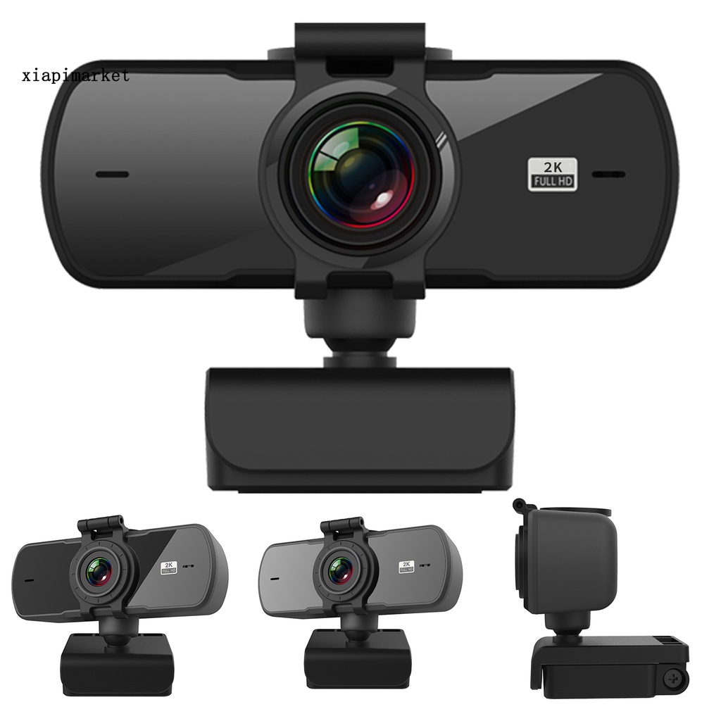 Camera máy tính 2K xoay 360 độ tích hợp micro không cần trình điều khiển | WebRaoVat - webraovat.net.vn