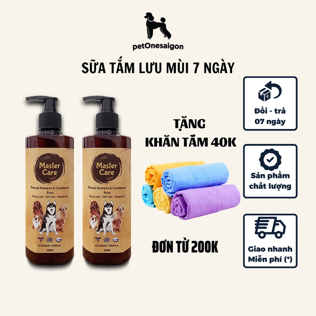 Sữa Tắm Cho Chó Mèo MasterCare - Siêu Khử Mùi Lưu Mùi và Giảm Rụng Lông - Mastercare For Pet