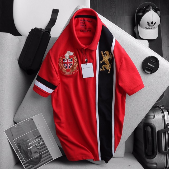 Áo thun nam có cổ phối logo con sư tử cực đẹp AXK053 | BigBuy360 - bigbuy360.vn