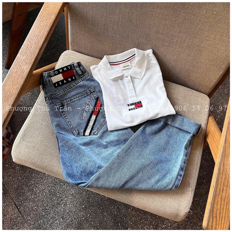 ANU903 - ÁO POLO NỮ CỘC TAY TRẮNG THÊU TOMY NGỰC