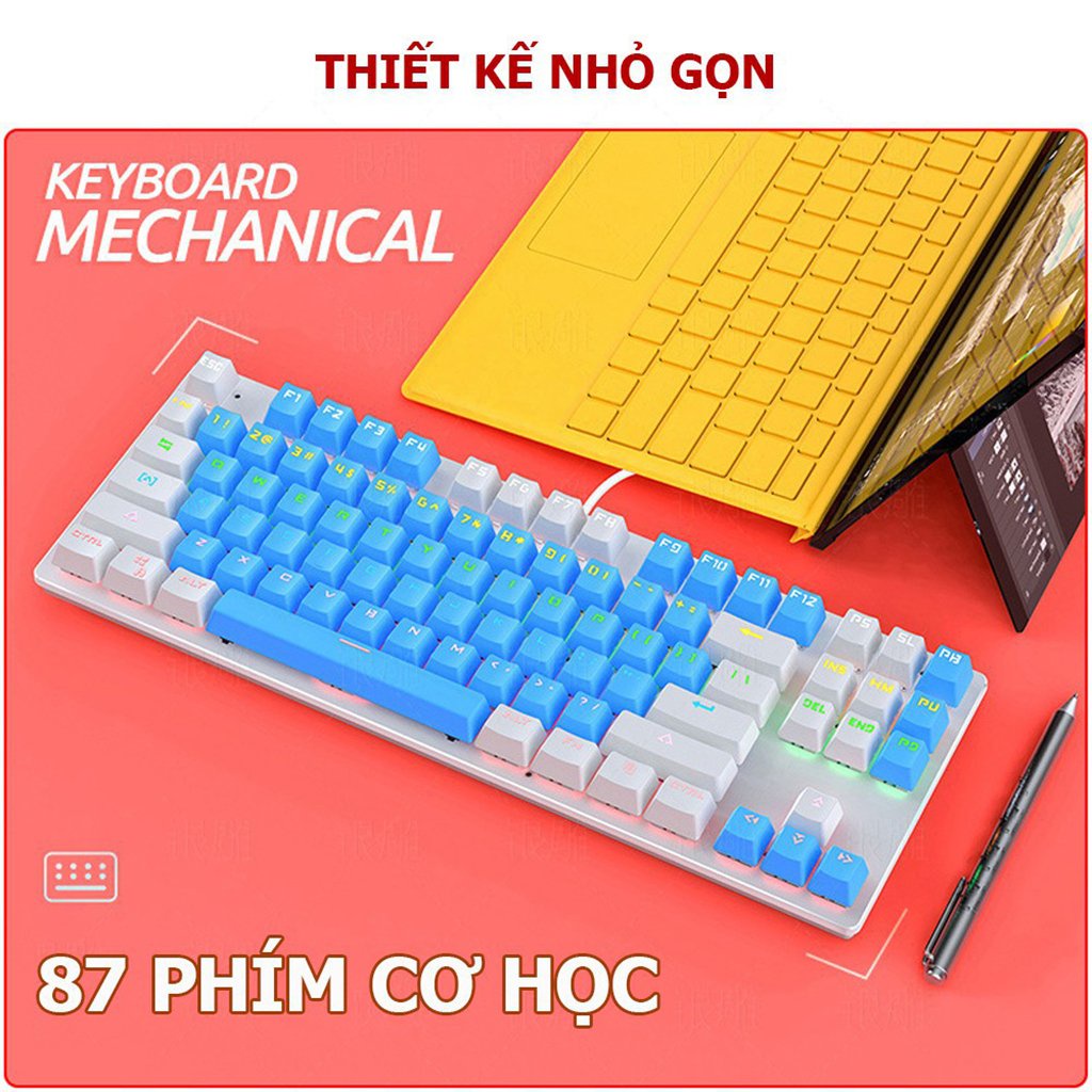 Bàn Phím Cơ Gaming K400 Full Tích Hợp LED Rainbow 9 Chế Độ- Bàn Phím Cơ 87 Phím Tiêu Chuẩn