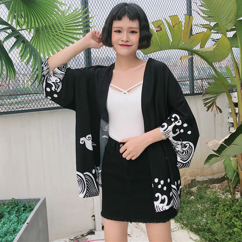 [Baywellfashion]Áo khoác Kimono in hoạ tiết thời trang cho nữ | BigBuy360 - bigbuy360.vn