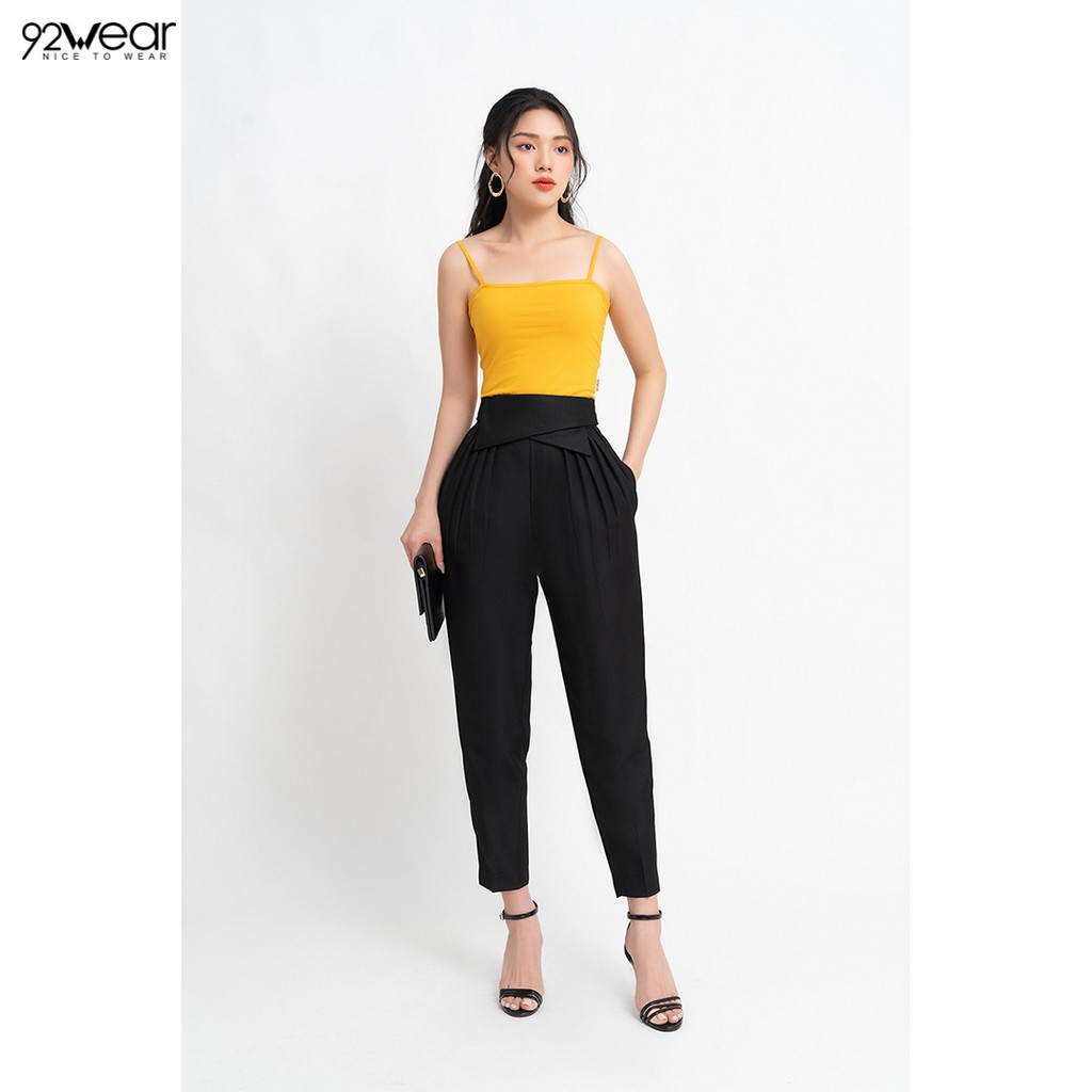 Quần âu nữ cạp cao form rộng QAW0361 - 92WEAR | BigBuy360 - bigbuy360.vn