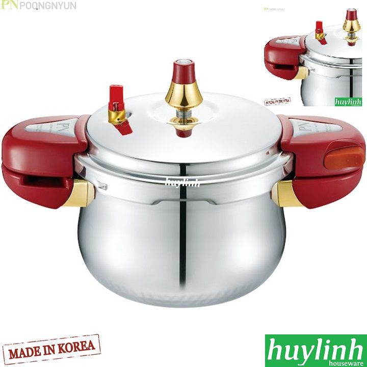 Freeship Nồi áp suất Inox đáy từ PoongNyun BTPC(IH)-22C - 4.5 lít - Made in Hàn Quốc