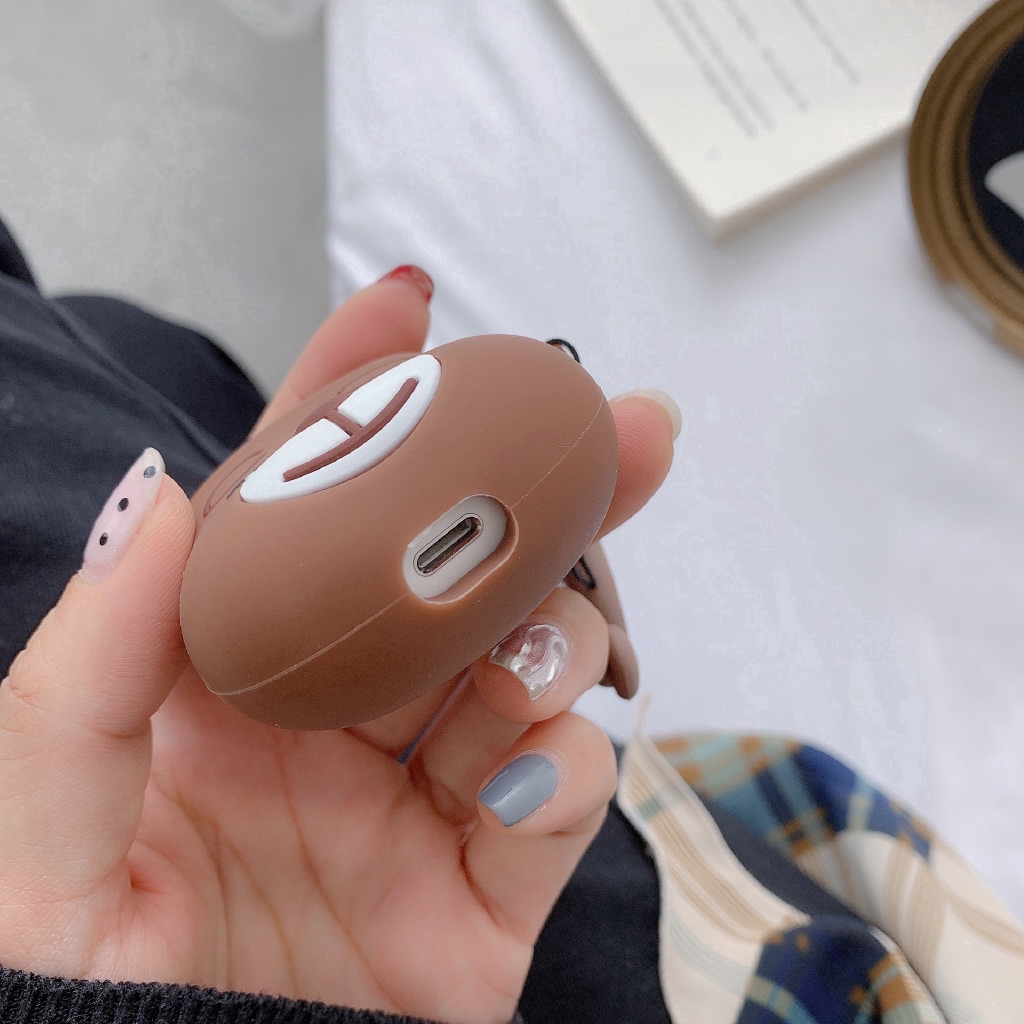 YT-Apple AirPods For Silicone case Shockproof Bluetooth Earphones Protective Cover Cartoon Brown Bear