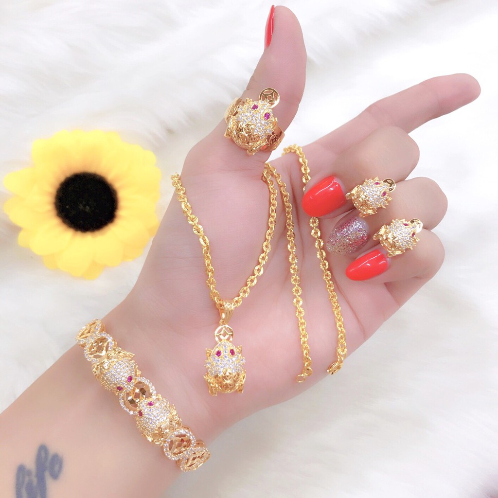 Bộ trang sức 4 món mạ vàng 18k mã UHA018