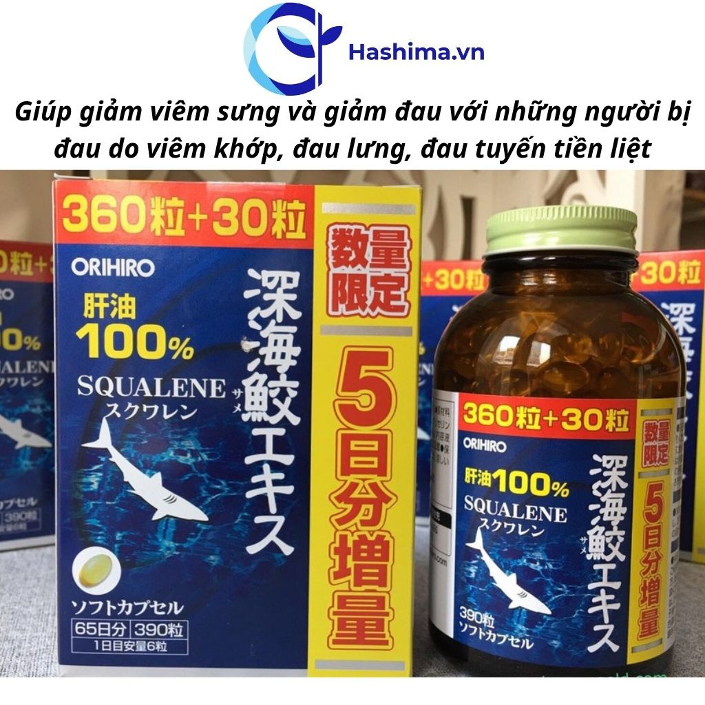 Sụn vi cá mập 🦈𝑭𝑹𝑬𝑬𝑺𝑯𝑰𝑷🦈 Viên uống sụn vi cá mập Orihiro - Bổ mắt và giảm viêm,đau,sưng khớp (360 viên)