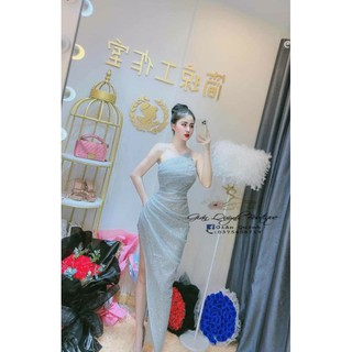 đầm maxi chéo lệch vai sexy