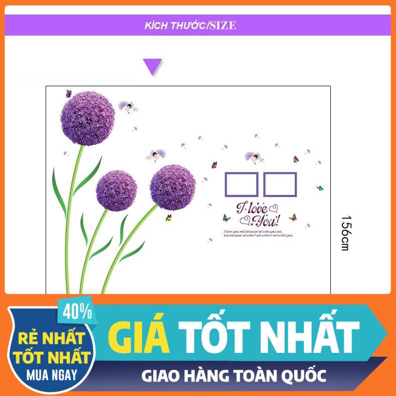 (HCM) Deacl dán tường Hoa cẩm tú cầu tím DH018 decalhcm