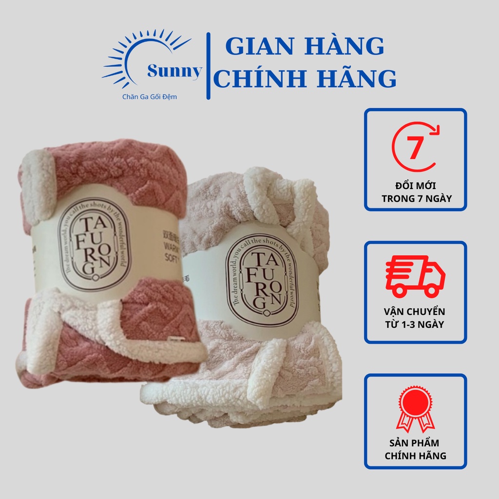 Chăn lông cừu Tafurong 2m x 2m3, chăn thu đông dày full size to rộng ấm áp