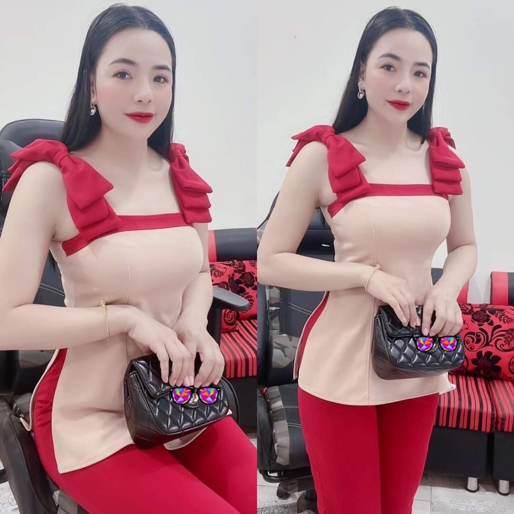Set đồ bộ nữ quần dài thun cát hàn mặc nhà-CATTA4