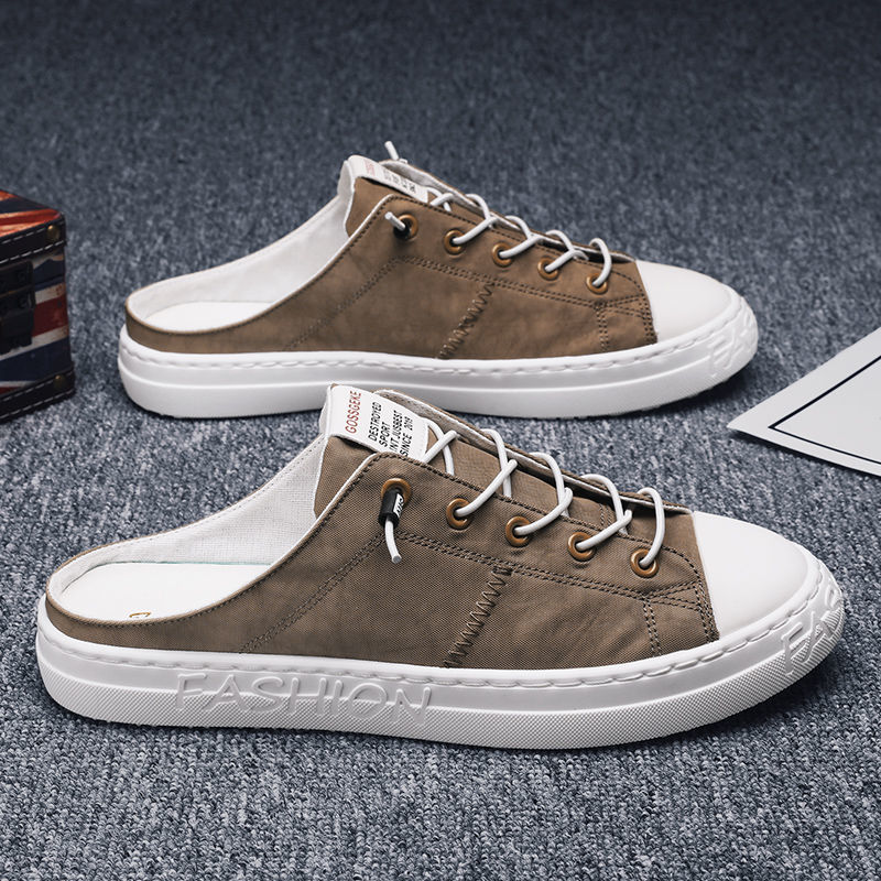 Giày Lười Vải Canvas Không Gót Thoáng Khí Thời Trang Mùa Hè Cho Nam