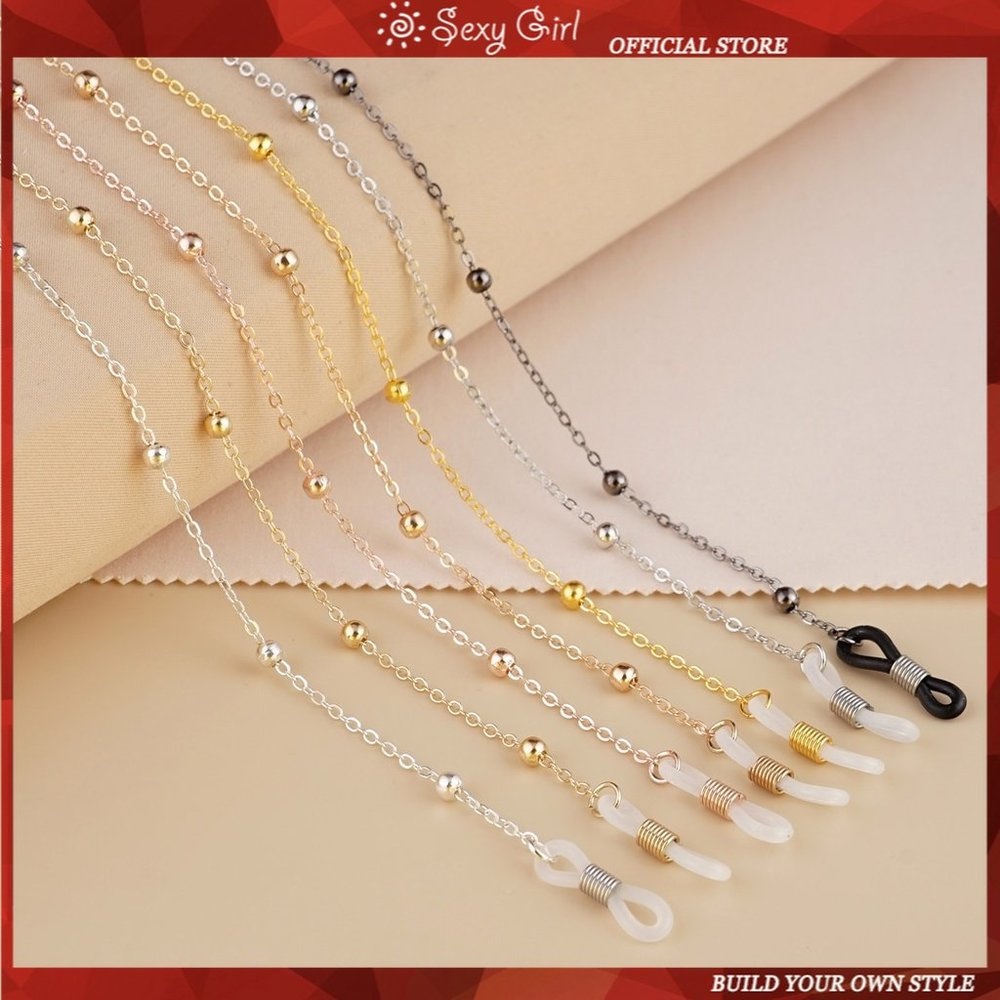 Dây Chuỗi Đeo Mắt Kính Hình Bướm Đính Ngọc Trai Thời Trang Gợi Cảm Cho Nữ