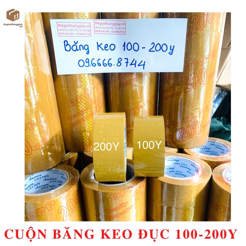 BĂNG KEO TRONG, ĐỤC 100-200YARD, 1 CÂY GỒM 6 CUỘN [GIÁ 1 CUỘN]