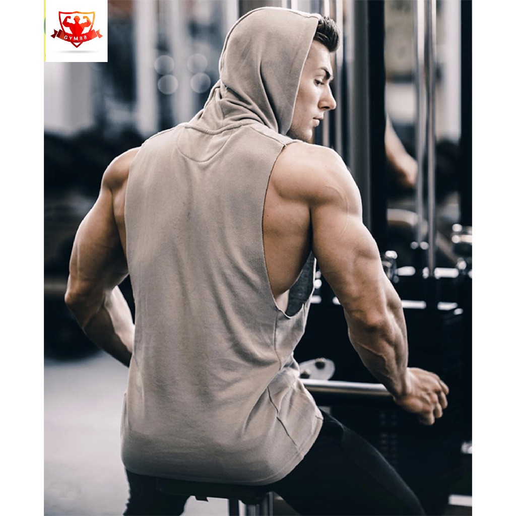 Áo TankTop Có Mũ - Gym Shark