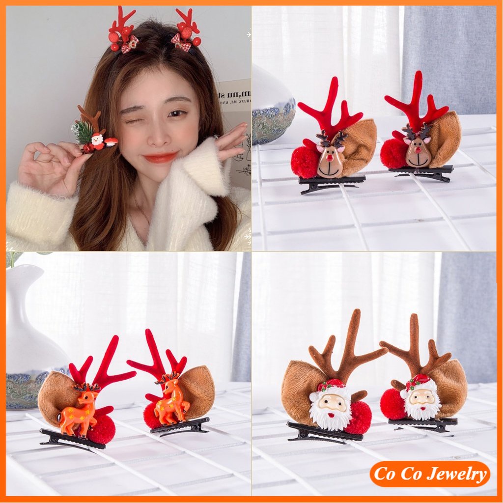 Kẹp Tóc Hình Ông Già Noel / Cây Thông / Tuần Lộc Giáng Sinh Dễ Thương Vui Nhộn Cho Nữ
