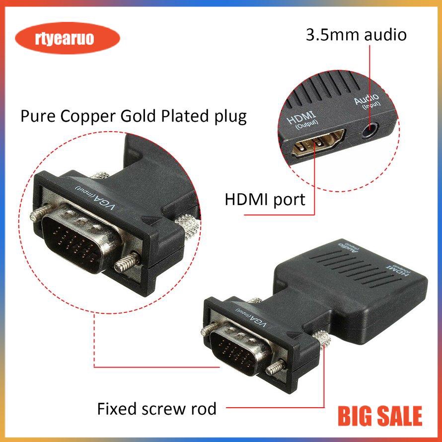 Đầu chuyển đổi tín hiệu từ VGA sang HDMI (Với cáp âm thanh và cáp micro USB) #8