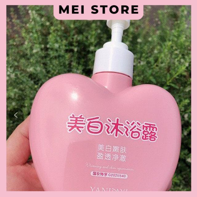 Sữa Tắm Hồng Yanjiayi Dưỡng Ẩm Làm Trắng Da Hương Thơm Tươi Mới Cho Nữ