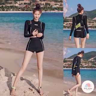 Bikini đồ bơi USRONNIE dài tay quần short cạp cao Sales
