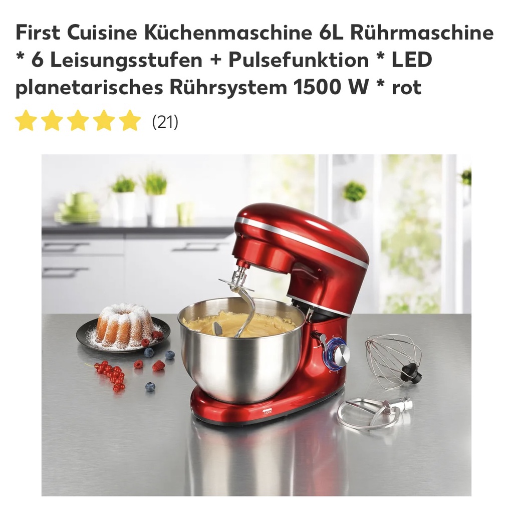 FIRST CUSINE - MÁY NHỒI BỘT, QUẾT GIÒ CHẢ MỘC, CHẢ CÁ - Công suất 1500w, cối inox 6lit