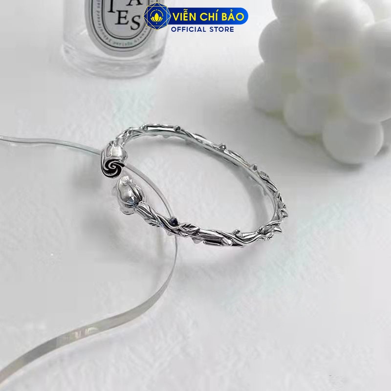 Kiềng bạc nữ Hoa Hồng New chất liệu bạc 925 thời trang phụ kiện trang sức nữ Viễn Chí Bảo L000433