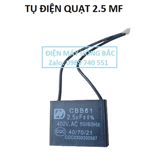 10 tụ quạt 2.5mf 400VAC dùng cho quạt và thiết bị điện khác