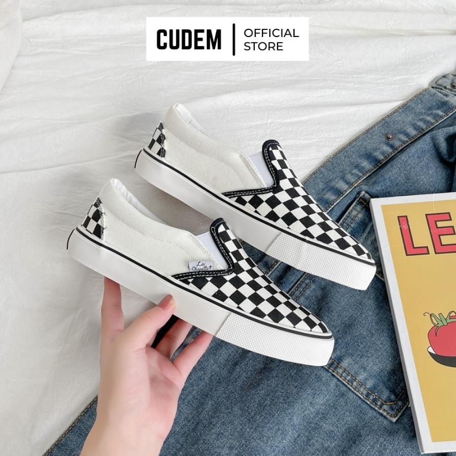 Giày van caro nam nữ, giày vải slip on chất liệu canvas dày dặn thoáng khí S33