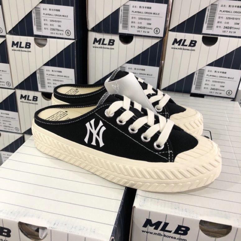 giầy thể thao sneaker sục MLB Đen