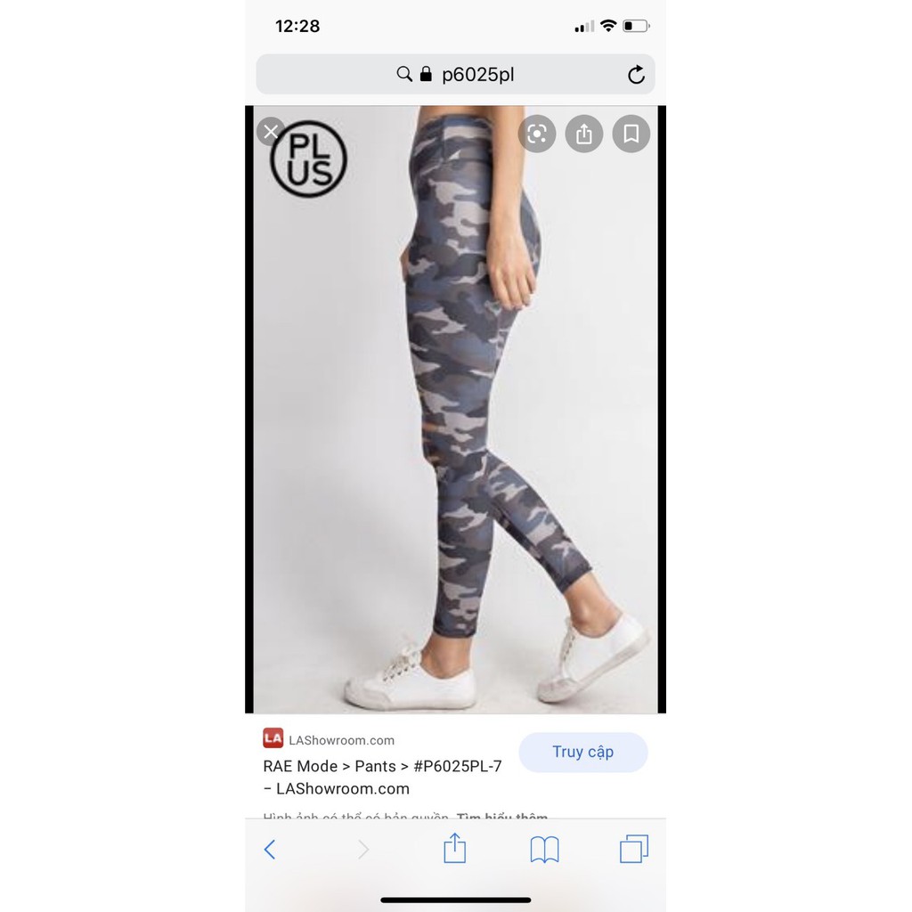 Quần Tập Legging lưng cao Rea Mode họa tiết Xanh Dương