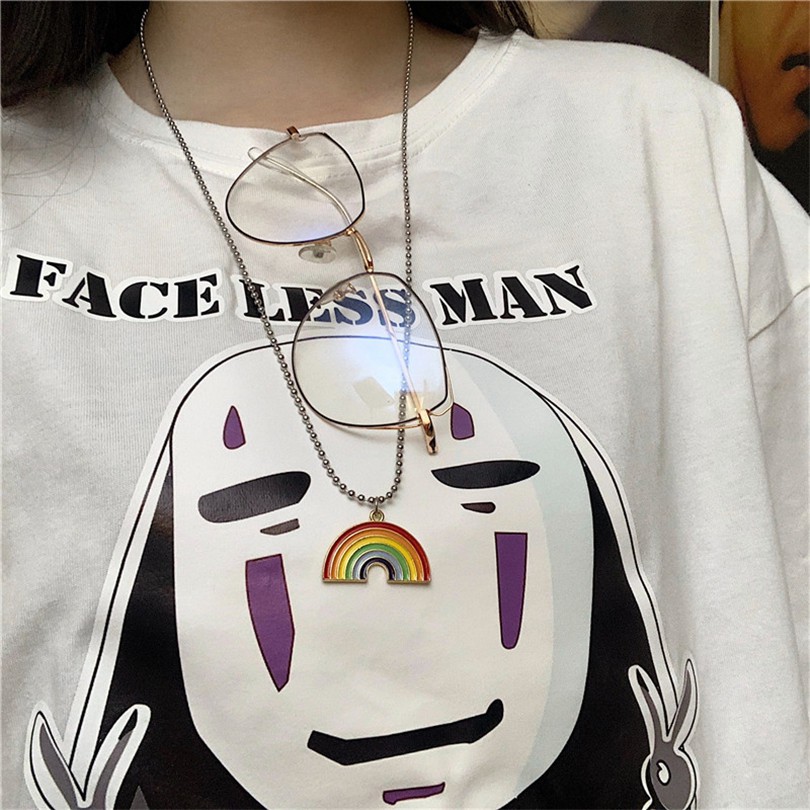 [Spot] Miễn Phí Vận Chuyển Ảnh Chụp Thật Vòng Cổ Trang Sức Nhảy Múa Màu Cầu Vồng Phong Cách Harajuku Retro 12995