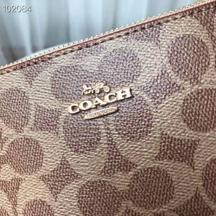 Ví clutch Coach da thật màu nâu