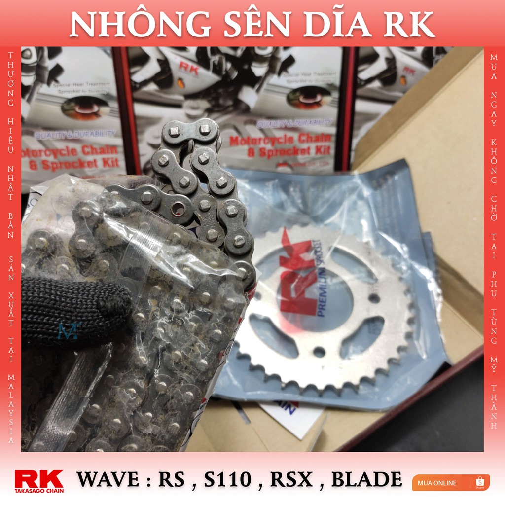 Nhông sên dĩa RK xe Wave RS thương hiệu Nhật Bản