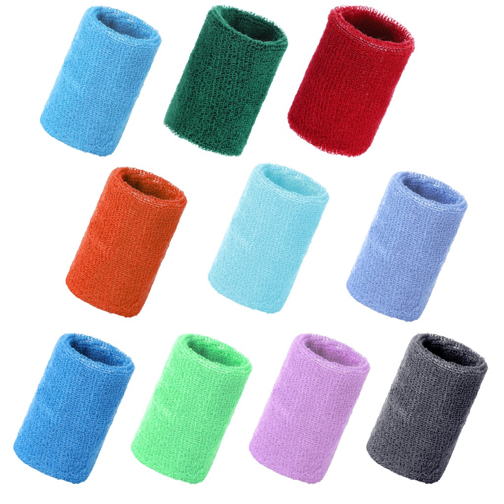 Băng đeo cổ tay chất liệu cotton thấm hút mồ hôi thích hợp cho các hoạt động thể thao 19 màu