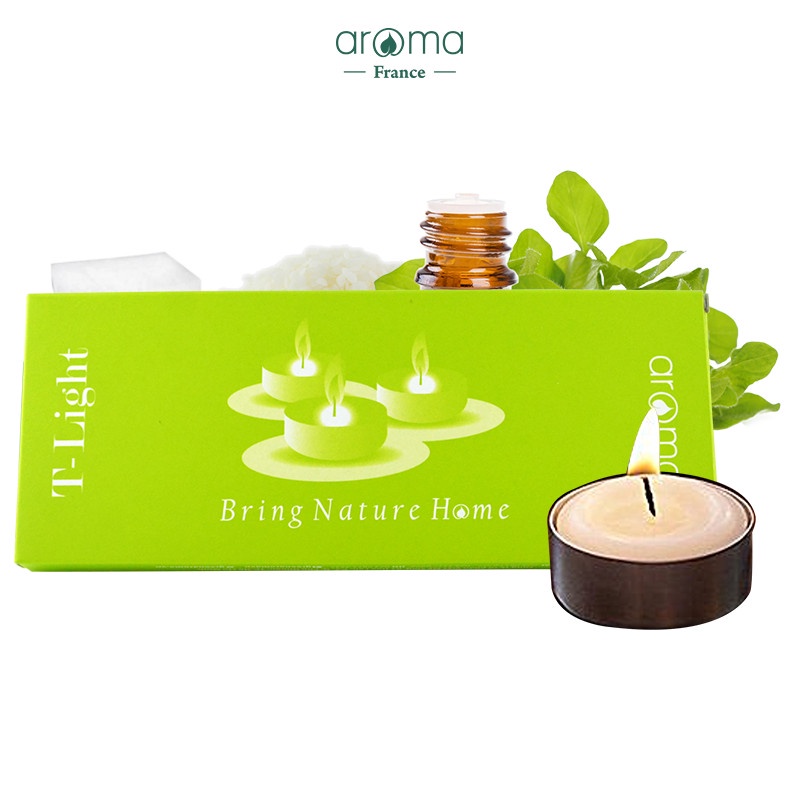 Hộp 10 Viên Nến T-Light Aroma Đốt Đèn Xông Tinh Dầu, Trang Trí Tiệc, Nến Viên Tròn, Cháy 4 Giờ