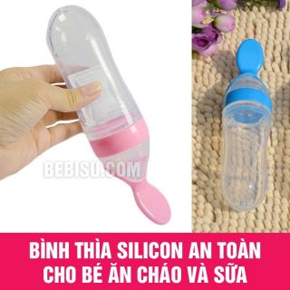 Bình thìa silicon, bình bón bột silicon cho bé