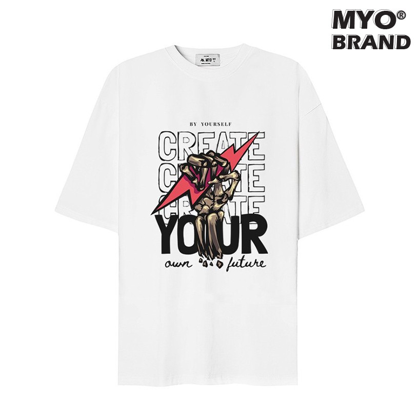 Áo Thun Lạnh MYO Vải Cotton In Hình Hand Skeleton.