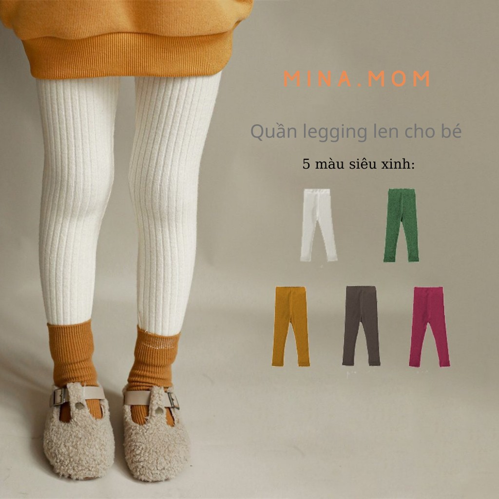Quần legging len không bàn cho bé gái sơ sinh, 1, 2, 3 tuổi đến 5,6,7 tuổi